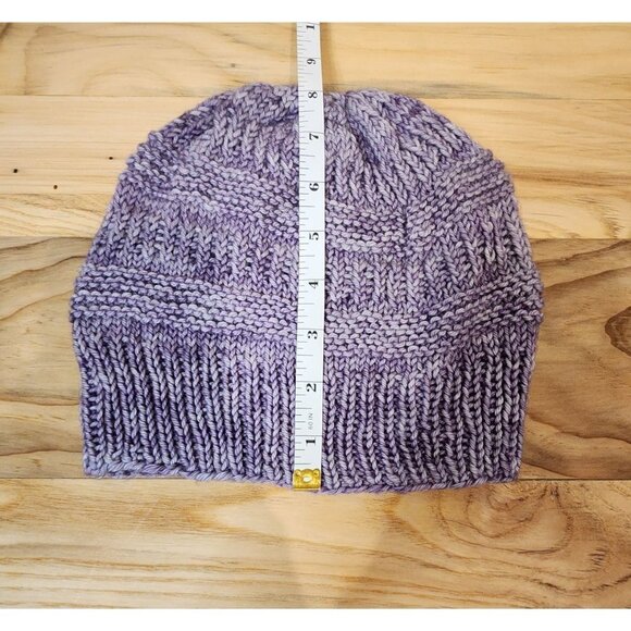 HANDMADE Rib Knit Purple Gradient Beanie Toboggan Cap Hat Unisex Women's Men's - Picture 7 of 10